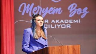 TVF Başkanı Mehmet Akif Üstündağ Meryem Boz Spor Akademisinin açılış töreninde konuştu.