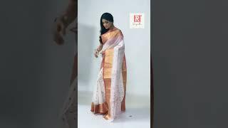 Ruuprekha Pure Cotton Bengali Tant Sari  White & Red Color Sari