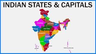 Indian States And Capitals Educational  India Map  Learning & Education