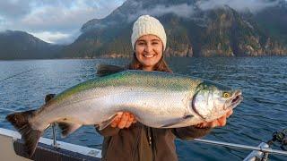 WILD Caught ALASKAN SALMON Catch Clean & Cook Seward Alaska Fishing