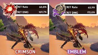 Dehyas Burst - Crimson vs Emblem Damage Comparison Genshin Impact