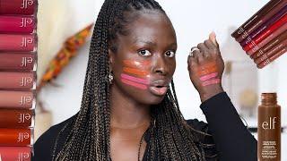 Dark Skin Woman Tries e.l.f. Camo Blush + Cream Glide Lip Liner + More   Ohemaa