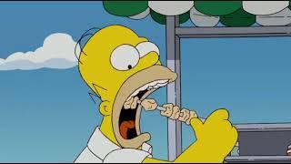 Homer swallows a flaming stick