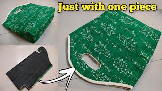 ⭐Just with one piece - Shopping bag cutting and stitching bag making at home DIY tote bag handbag