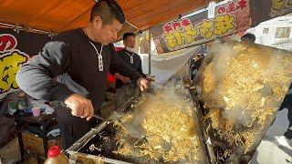 Popular Okonomiyaki Stall  Japanese Street Food - Sobayaki