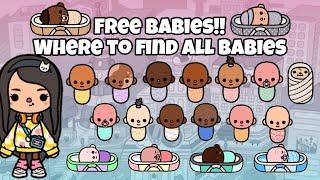TOCA BOCA FREE BABIES  Where To Find ALL BABIES in Toca Life World   NecoLawPie