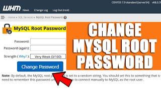 LIVE How to change MySQL root password?