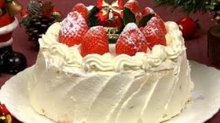 How to Make Christmas Cake Strawberry Sponge Cake Recipe  Cooking with Dog