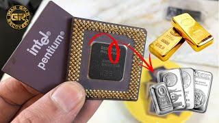 Gold & Silver Recovery from İntel Pentium i133 Cpu Processors  Gold Recovery  Silver Recovery