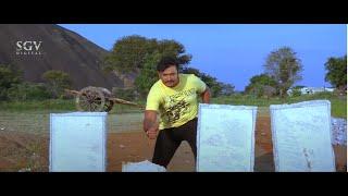 Darshan Breaks Rock With His Hand  Bulbul New Kannada Movie Scenes  Kannada Action Scene
