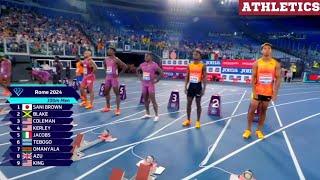 Unbelievable Mens 100m Race in Rome Diamond League.