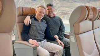 A gay couple on a luxury train ride