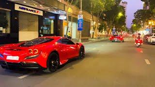 Anh Phan Công Khanh lái Ferrari 488 Novitec họp hội vs Ferrari F8 và Roll Royce Cullinan 