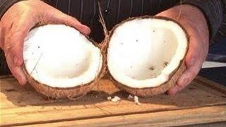 How to crack open a fresh coconut quickly and easily with tools that everybody owns.