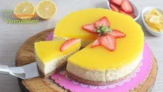 Enfes Sosuyla Limonlu CHEESECAKE Tarifi- Cheesecake Nasıl Yapılır  Çizkek