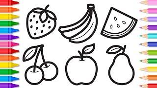 Fruits  Drawing and Painting Tutorial for kidsStep by Step Guide