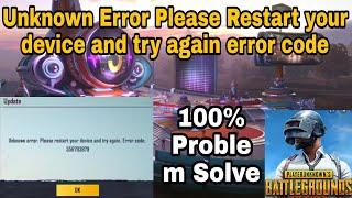 Pubg Fix Unknown Error. Please Restart Your Device & Try Again Problem Sloved. Error Code 556793879