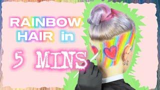 Rainbow hair in 5 minutes  with Mykey