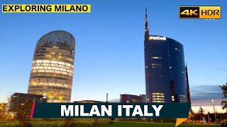 Milan Italy Walking Tour  PIAZZA GAE AULENTI Winter Milano Italy  Video Walks 4K HDR