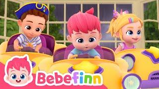 Go Away Rain️ Baby Cars are COMING  Bebefinn and Baby Shark  Nursery Rhymes & Kids Songs