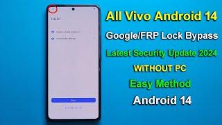 ANDROID 14 - All Vivo FRP BYPASS  Gmail Account Bypass Without Pc 1st January Security Patch 2024