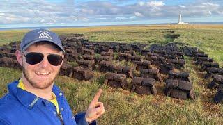 Cutting peat for fuel on a remote island in Orkney