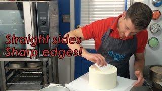 How to frost a cake with perfect sides and edges