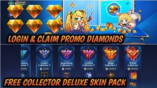 PROMO DIAMOND IS BACK •• FREE COLLECTOR DELUXE SKIN PACK IN MOBILE LEGENDS •• MLBB