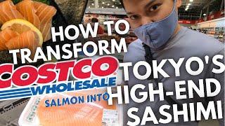 【How to make Salmon Sashimi】From COSTCO to High-end Sushi Masters Quality銀座の寿司職人が教えるコストコサーモンの仕込み方