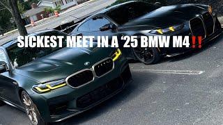 SICKEST CAR MEET POV IN A 2025 BMW M4 COMPETITION XDRIVE #bmwm #g82 #m4 #pov #g80 #m3 #insta360 #bmw