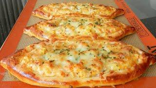 Cheese Garlic Potato Pide - Mozzarella Cheese Bread Delicious  Ninik Becker