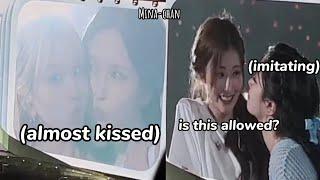 twice reaction to mina *almost kissed* chaeyoung 