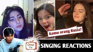 Awalnya tengil tapi pas diNyanyiin bengong wkwk  SINGING REACTIONS OmeTV