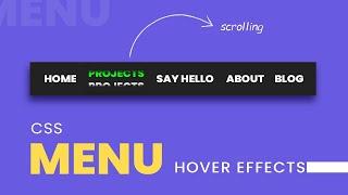 Navigation Menu Bar Hover Effects Using Html & CSS  Menu Hover Effects