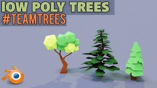 Make Low Poly Trees & Save the Planet  #Teamtrees  Blender 2.8