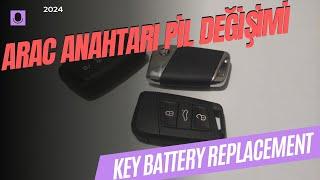 Skoda-volkswagen-seat  anahtar pil değişimi nasıl yapılır - How to change key battery replacement