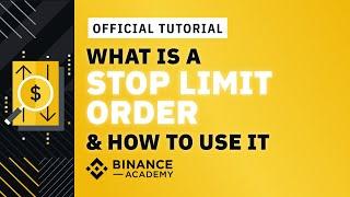 How to Use a Stop Limit - Stop Loss on Binance  Explained For Beginners