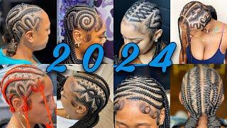 2024 New & Latest Cornrow BraidsBraided Hairstyles For Black Women  Cute  #braidshairstyles