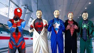 SUPERHEROs Story  Rescue The ORANGE Spider-man From BAD GUY Team..??  Funny Live Action 