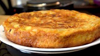 فطيرة البطاطس اشهر و اشهى واسهل تورتيلا  في اسبانيا  اومليت SPANISH OMELETTE - Tortilla de Patatas