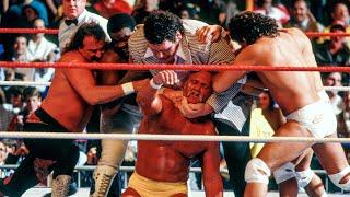 Andre the Giant attacks Hulk Hogan Saturday Nights Main Event Jan. 2 1988