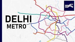 Evolution of the Delhi Metro 2002-2026 geographic map