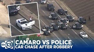 RAW CHASE VIDEO Camaro vs Police After Game Stop Robbery in Houston
