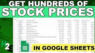 Get Stock Prices in Google Sheets for Hundreds of Tickers