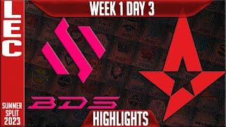 BDS vs AST Highlights  LEC Summer 2023 W1D3  Team BDS vs Astralis