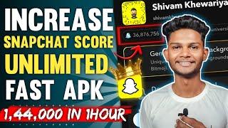 SNAP SCORE HACK  FAST APK HOW TO increase snapchat SCORE  SNAP SCORE INCREASE  TECHNICAL VEMO