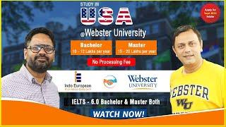 Study in USA Under 15 Lakhs  Businesses Engineering MBA @Webster University  Vlog1 -IndoEuropean