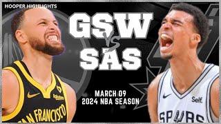 Golden State Warriors vs San Antonio Spurs Full Game Highlights  Mar 9  2024 NBA Season