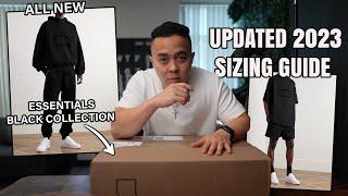 Fear of God Essentials BLACK Collection Try On Haul -UPDATED 2023 Sizing + GIVEAWAY