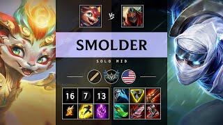 Smolder Mid vs Zed Quadra Kill Godlike - NA Challenger Patch 14.17